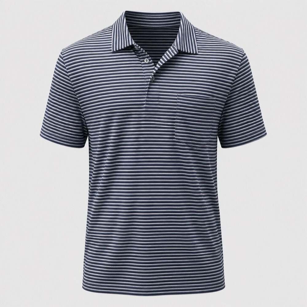 B. Draddy Men's Tommy Pima Cotton Striped Golf Polo #1703